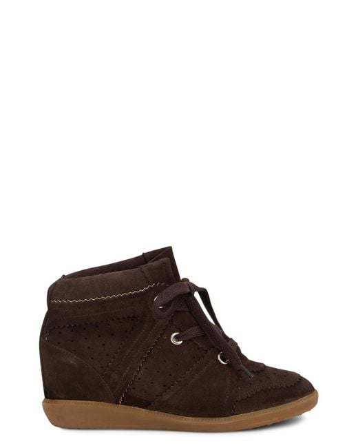 Isabel Marant Brown Sneakers With Wedge Leather Cow Hide Trainers