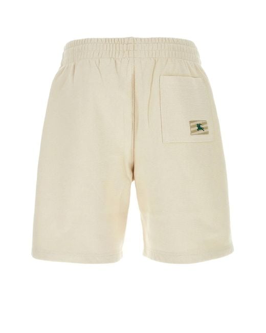 Burberry Natural Ivory Cotton Bermuda Shorts for men