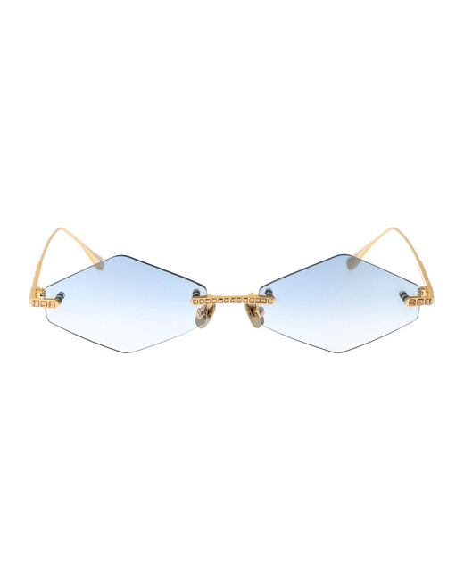 Anna Karin Karlsson Blue Crystal Nest Triangle Sunglasses