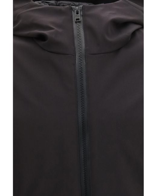 Woolrich Black Pacific Soft Shell Hooded Jacket Polyester; Elastane Down for men
