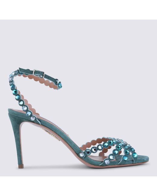 Aquazzura Blue Sandals _Suede