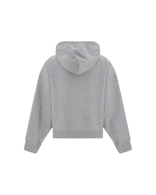 Ganni Gray Cotton Zip-Up Hoodie Sweatshirts