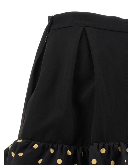 Moschino Black Polka Dots Insert Skirt