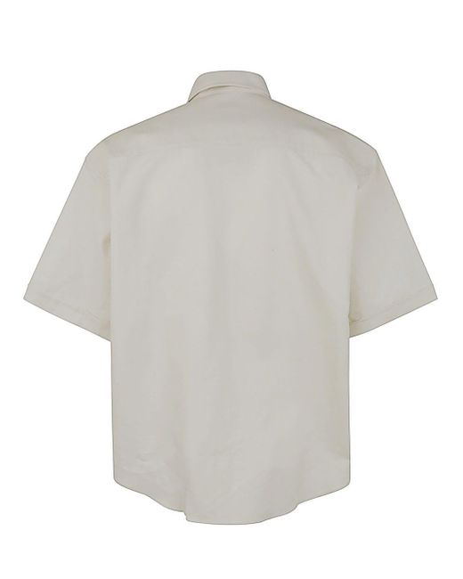 AMI White Boxy Fit Short Sleeve Shirt for men