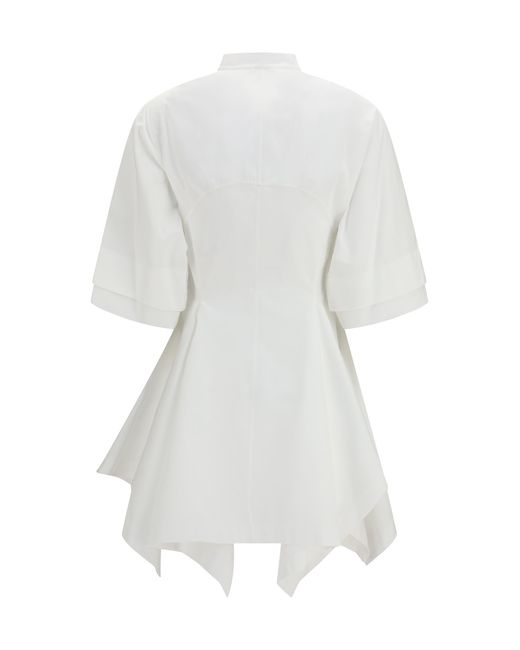 Alaïa White Dress Panelled Poplin Cotton