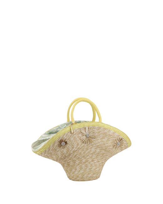La Milanesa Metallic Calore Straw Handbag