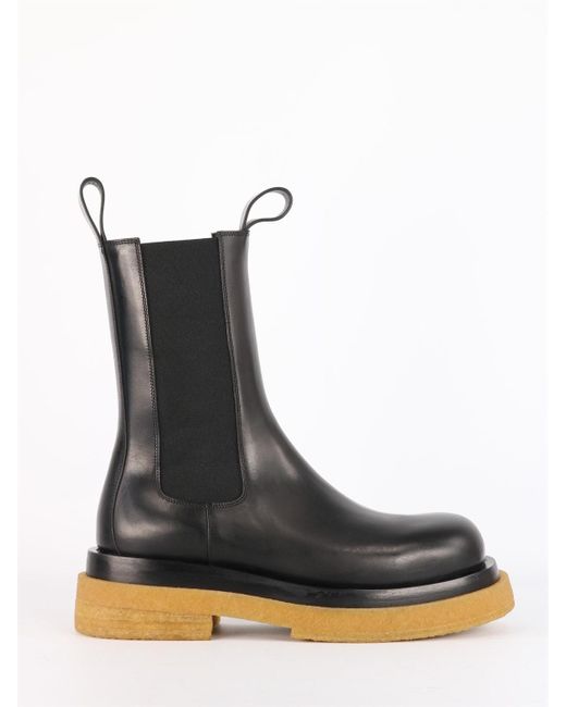 Bottega Veneta Leather Lug Boots in Black for Men - Save 46% | Lyst