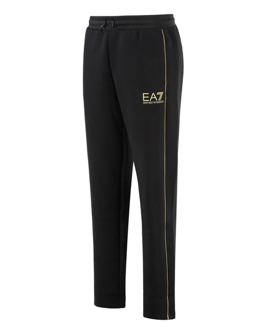 EA7 Black Track Pants Polyester for men