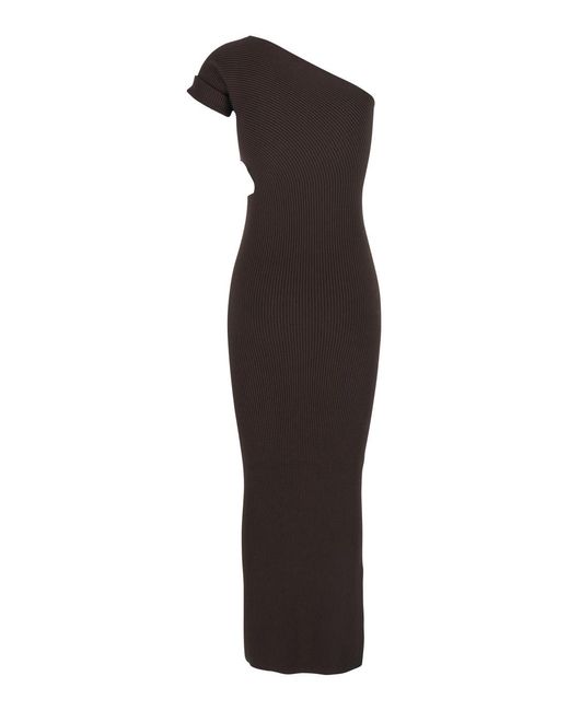 Max Mara Purple Long Dress With Cut-Out Design Viscose
