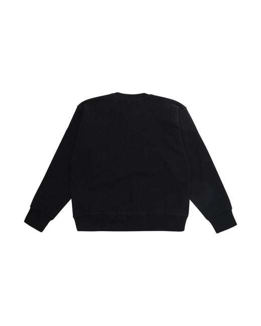 DSquared² Black Crew Neck Sweatshirt Cotton Hoods & Sweatshirts for men