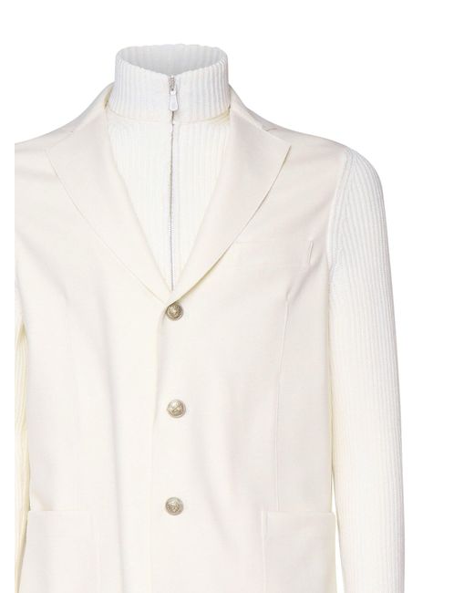 Eleventy White Bib Jacket for men