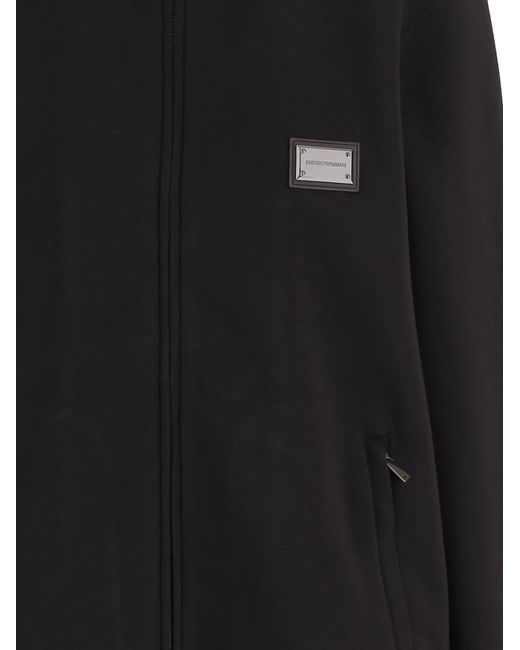Emporio Armani Black Sweatshirt Modal Jersey Sweatshirts for men