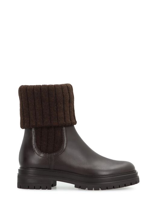 Gianvito Rossi Brown Chelsea Boots Tenney Leather Calf