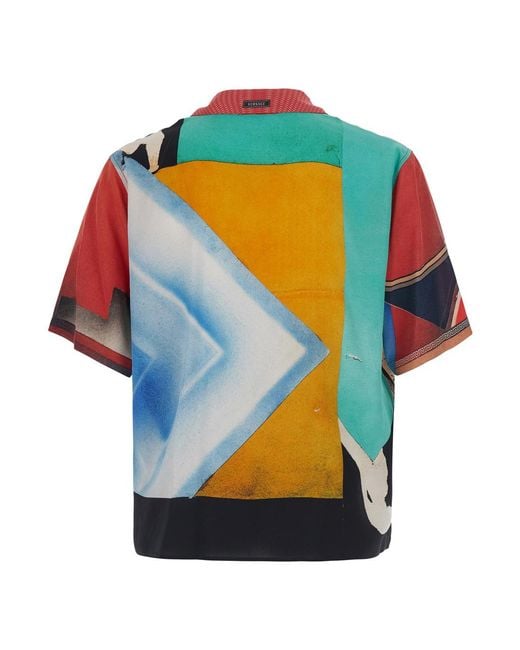 Versace Blue Shirt Silk for men