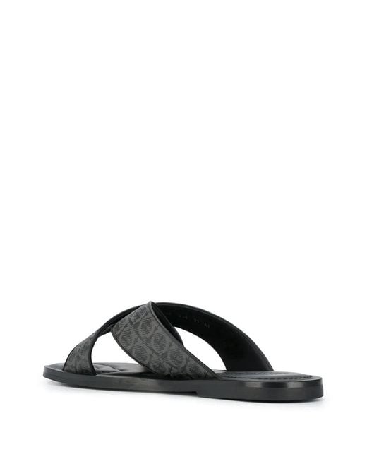 Ferragamo Black Sliders for men