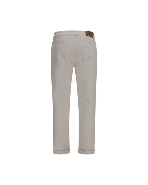 Brunello Cucinelli Gray White Cotton Straight for men