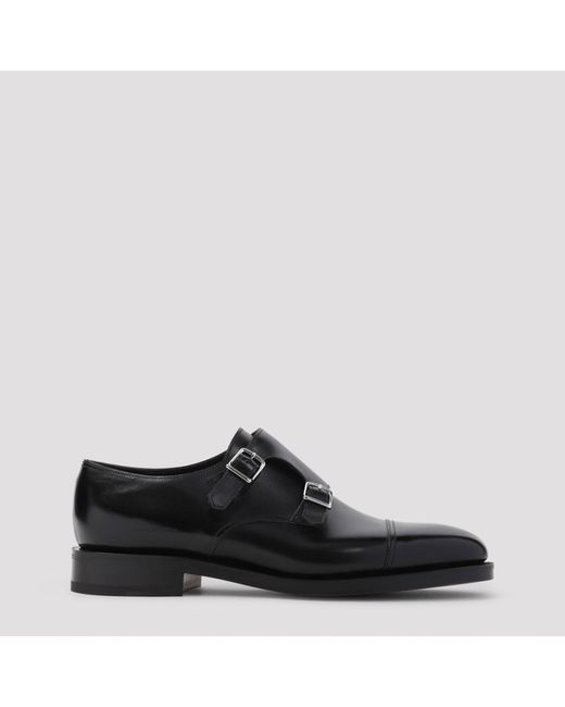 John Lobb Black William Buckled Shoes for men