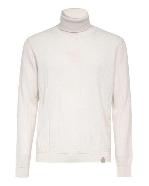 Brioni Cashmere Turtleneck Sweater in White for Men Lyst UK
