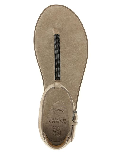 Brunello Cucinelli Natural 'Precious Strap' Sandals