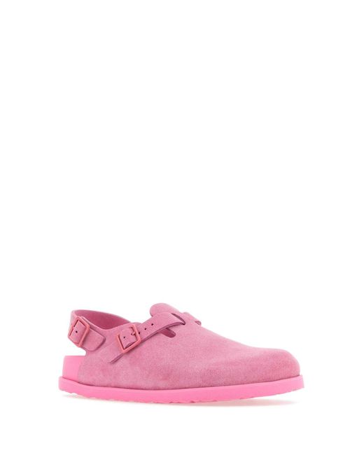 Birkenstock Pink Suede Tokyo Slippers