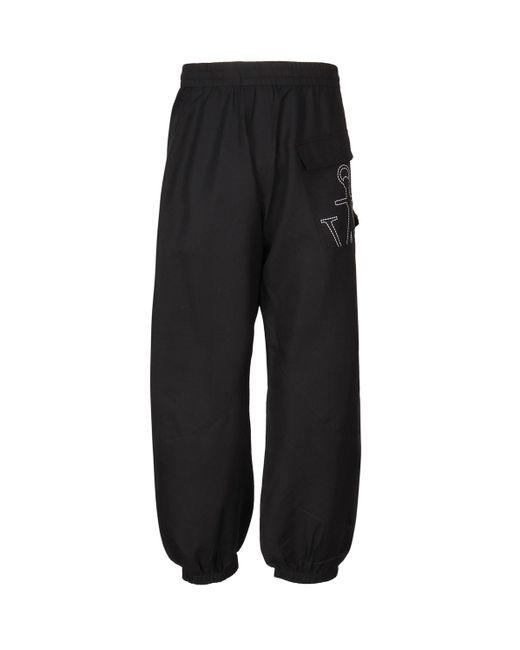 J.W. Anderson Black Trackpants With Anchor Logo for men