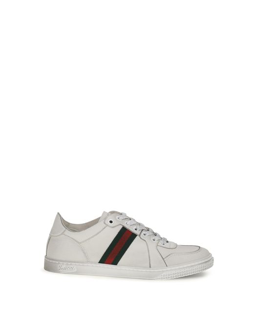 Gucci White Stretch Sneakers