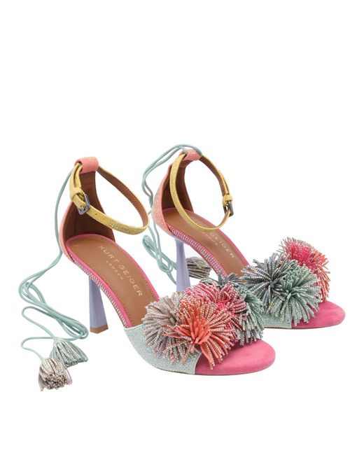 Kurt Geiger Blue Sandals Calf Leather/Rubber Sole