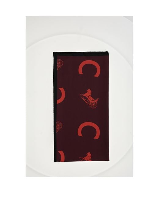 Céline White Silk Scarf Burgundy-Ivory-Camel