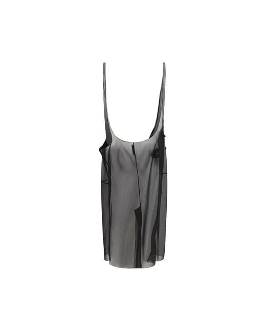 Prada Gray Black Polyester Midi Skirt