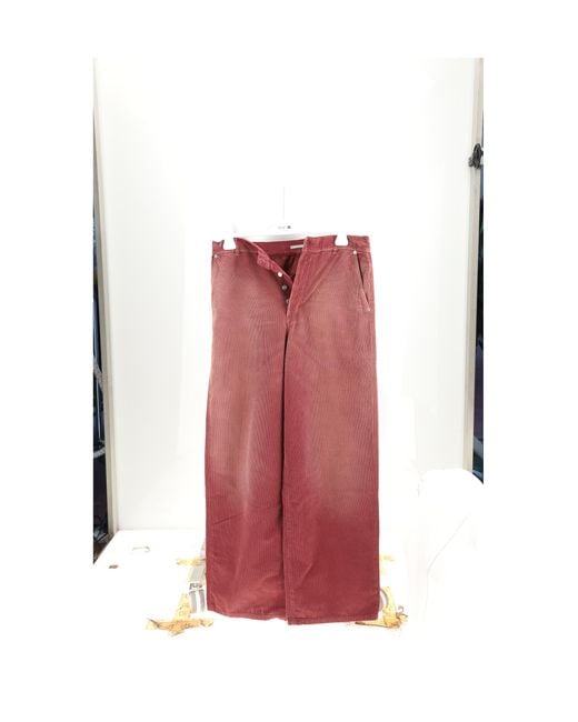 Dior Red Trousers Velvet Cotton for men