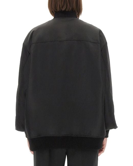Sportmax Black Agape Bomber Jacket Polyamide