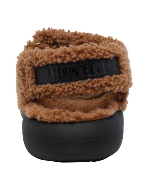 Moon Boot Brown Sandals Shearling/Rubber Sole