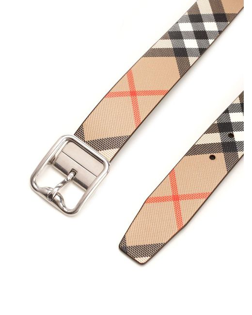 Burberry Multicolor B Buckle Check Reversible Belt for men