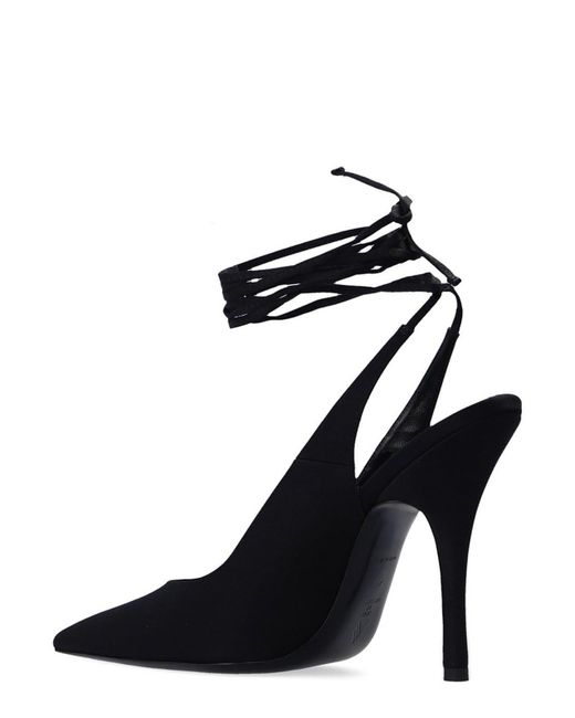 The Attico Black Satin Venus Slingback