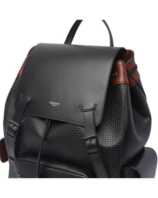 Serapian Black Large Stepan 72 Backpack for men