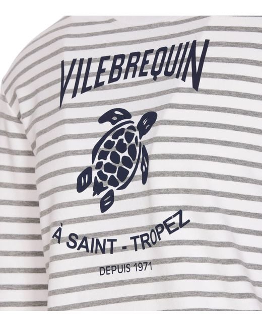 Vilebrequin White Turtle Logo Long Sleeves T-Shirt for men