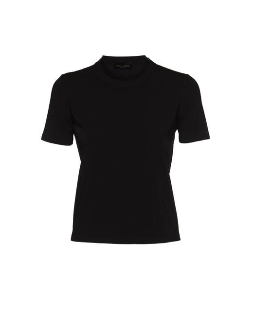 Roberto Collina Black Round Neck Slim Plain T-Shirt