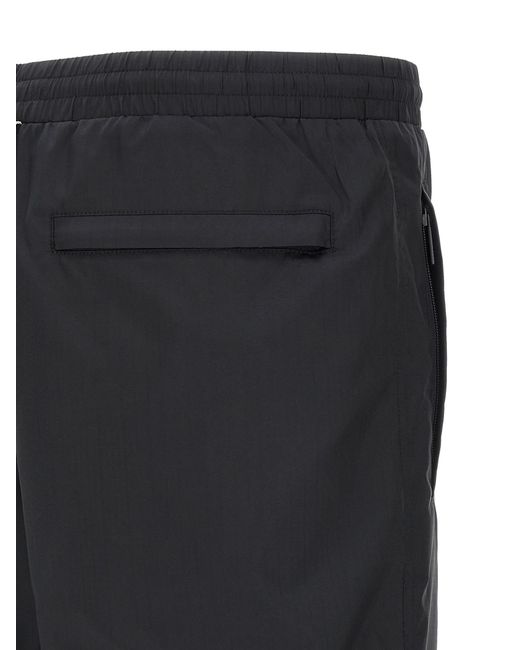 Thom Browne Black Polyamide Stripes Joggers for men