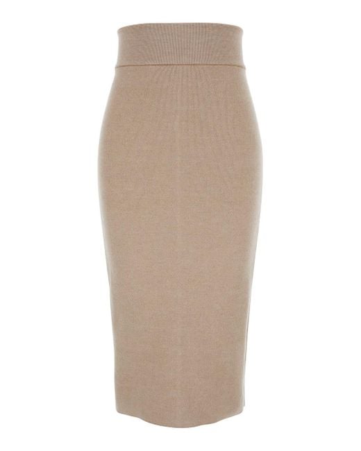 Jacquemus Natural Skirt With Pencil Desgin