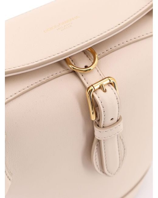 Dolce & Gabbana White Coffa Capri Leather Shoulder Bag