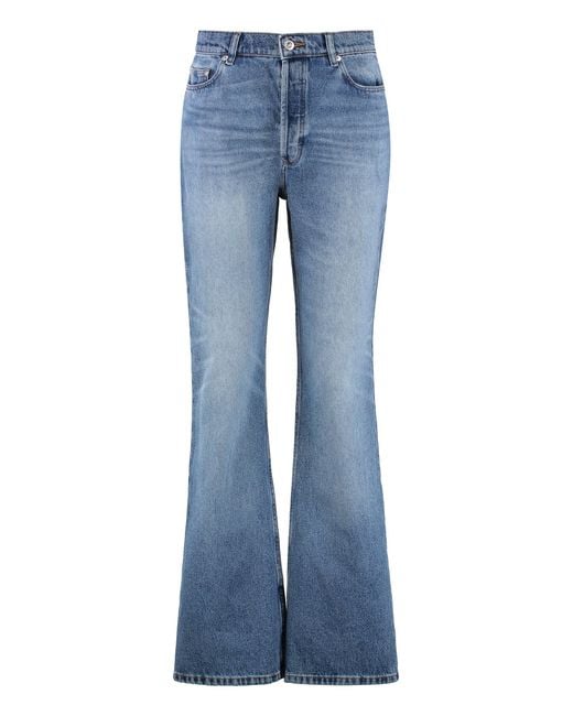 A.P.C. Blue Romy High-Rise Flared Jeans Cotton