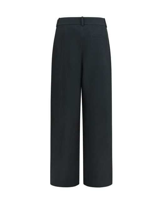 Giorgio Armani Black High-Waisted Wide-Leg Tailored Pants Silk