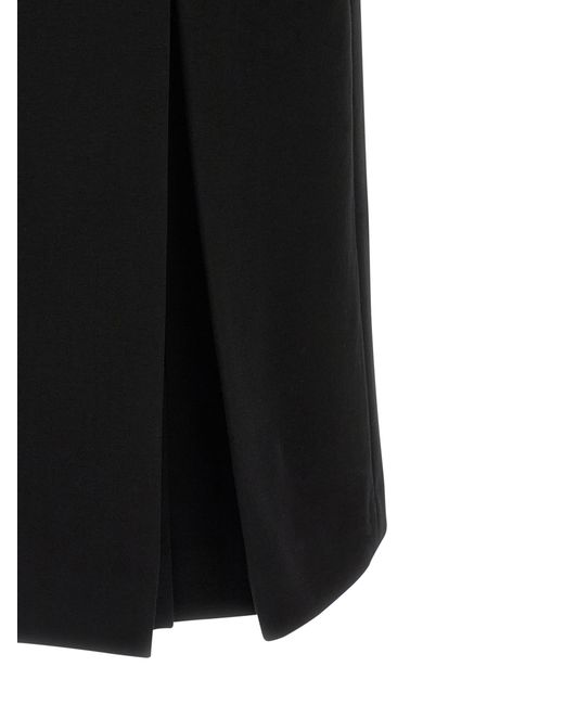 Ermanno Scervino Black Midi Dress With Crossover Front