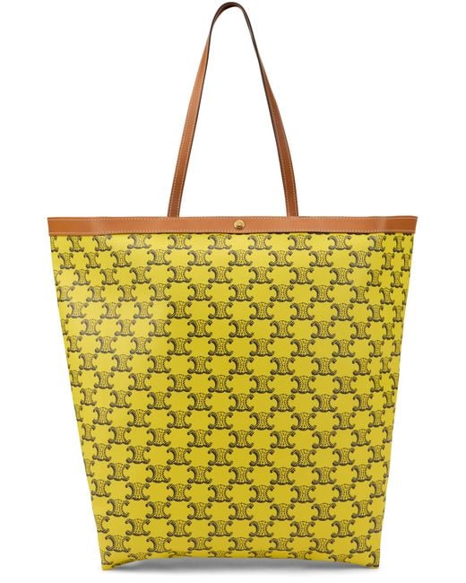 Céline Yellow Tote Bag Triomphe Calfskin