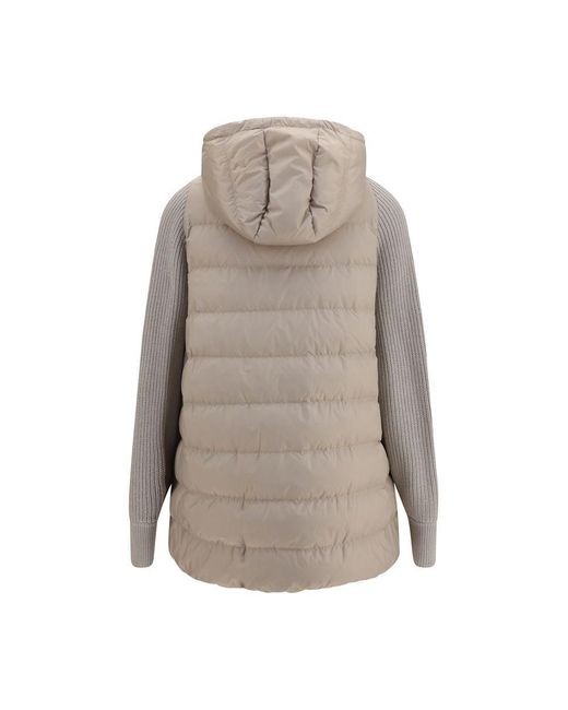 Brunello Cucinelli Gray Polyester Full-Length Jacket Clothing