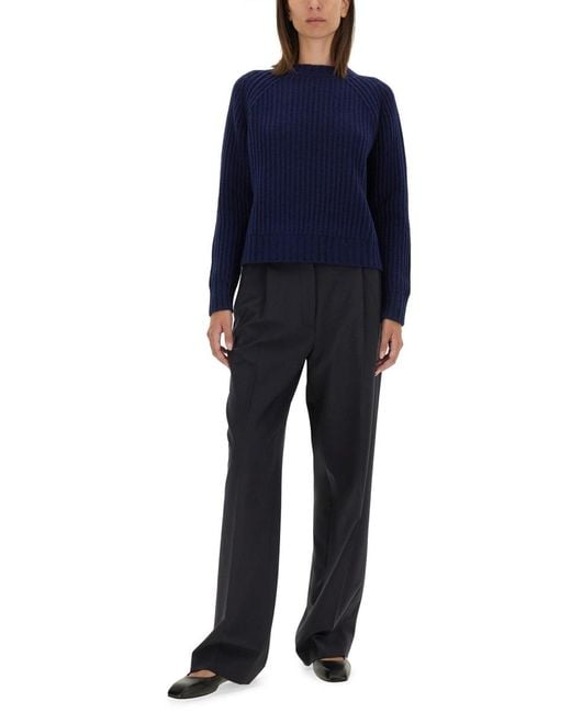 Aspesi Blue Regular Fit Pants Polyester Trousers