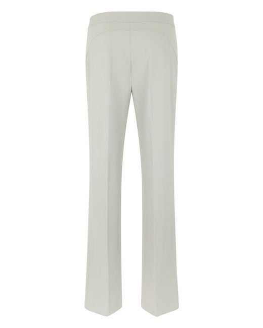 Pinko Gray Viscose Trousers With Buttons Flared