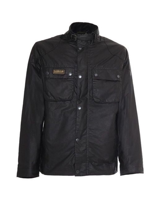 Barbour Black Logo-Patch Long-Sleeved Jacket for men