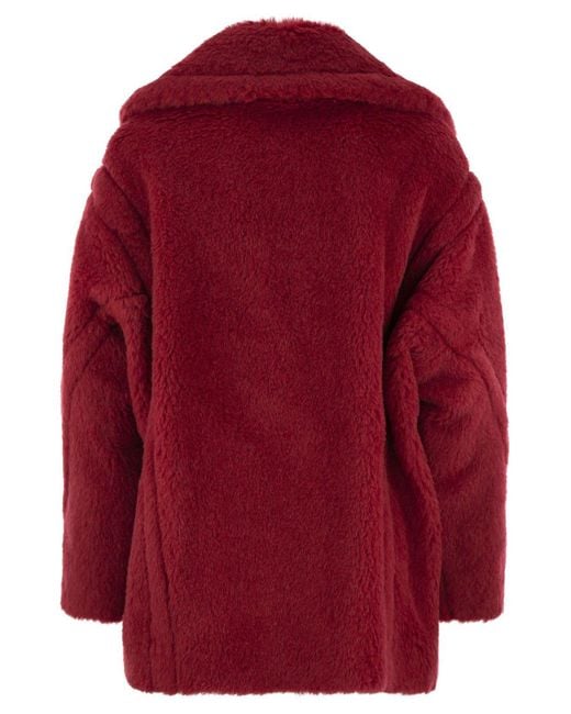 Max Mara Red Frais Teddy Fabric Short Coat