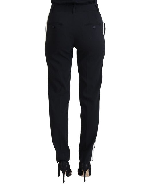 Dolce & Gabbana Black Wool Trousers Straightleg Style